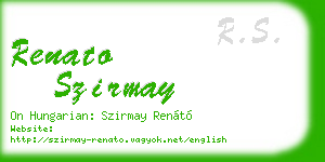 renato szirmay business card