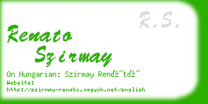 renato szirmay business card